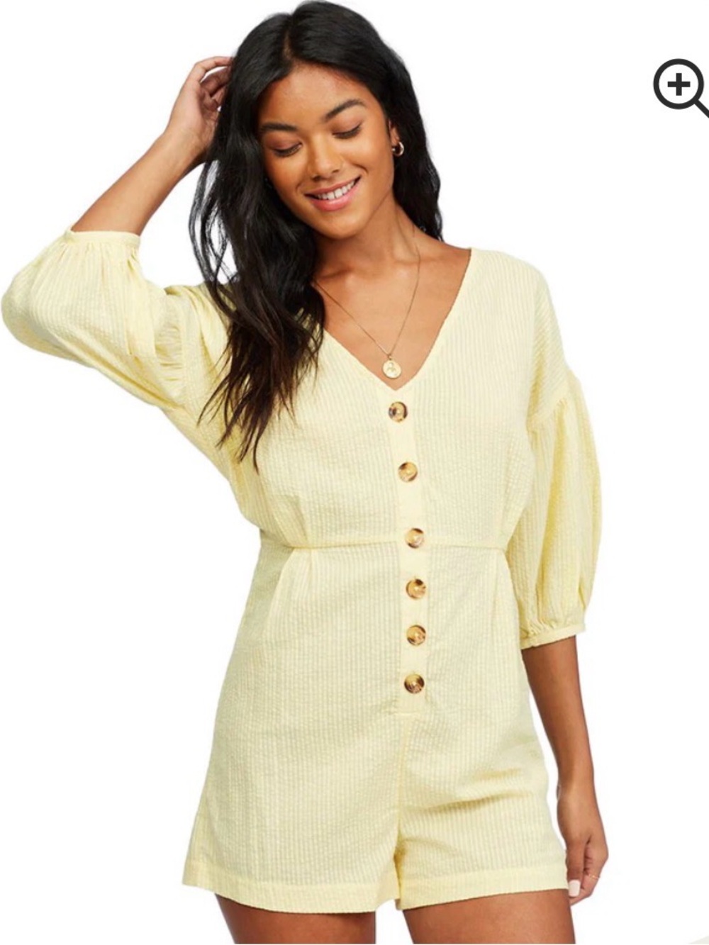 Billabong Sun Valley Romper in Sunbeam 100% Cotton NWOT Women’s Large
